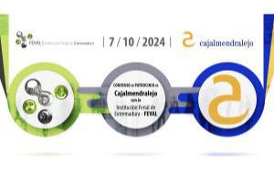FIRMA DEL CONVENIO PATROCINADOR DE FEVAL-INSITUCIÓN FERIAL DE EXTREMADURA Y CAJALMENDRALEJO